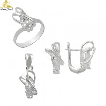 Gümüş zirkon taşlı set